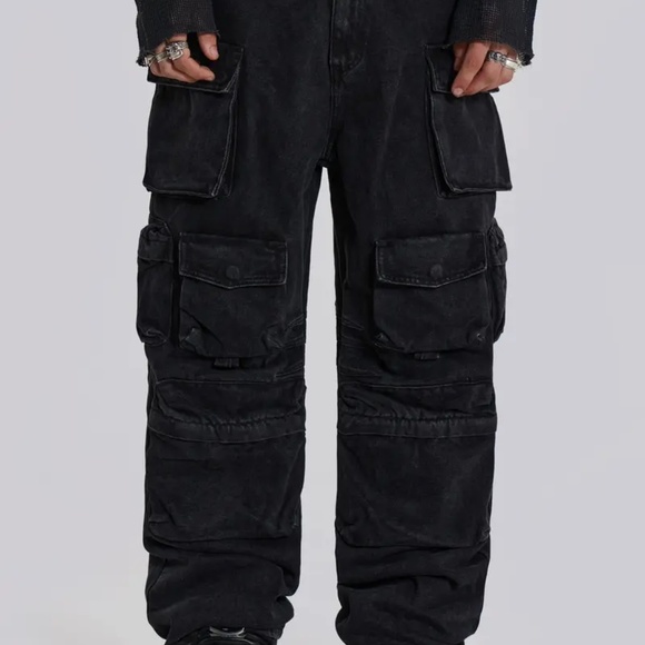 Jaded London Men's Relaxed Jeans in Dark Blue - Picture 6 of 6